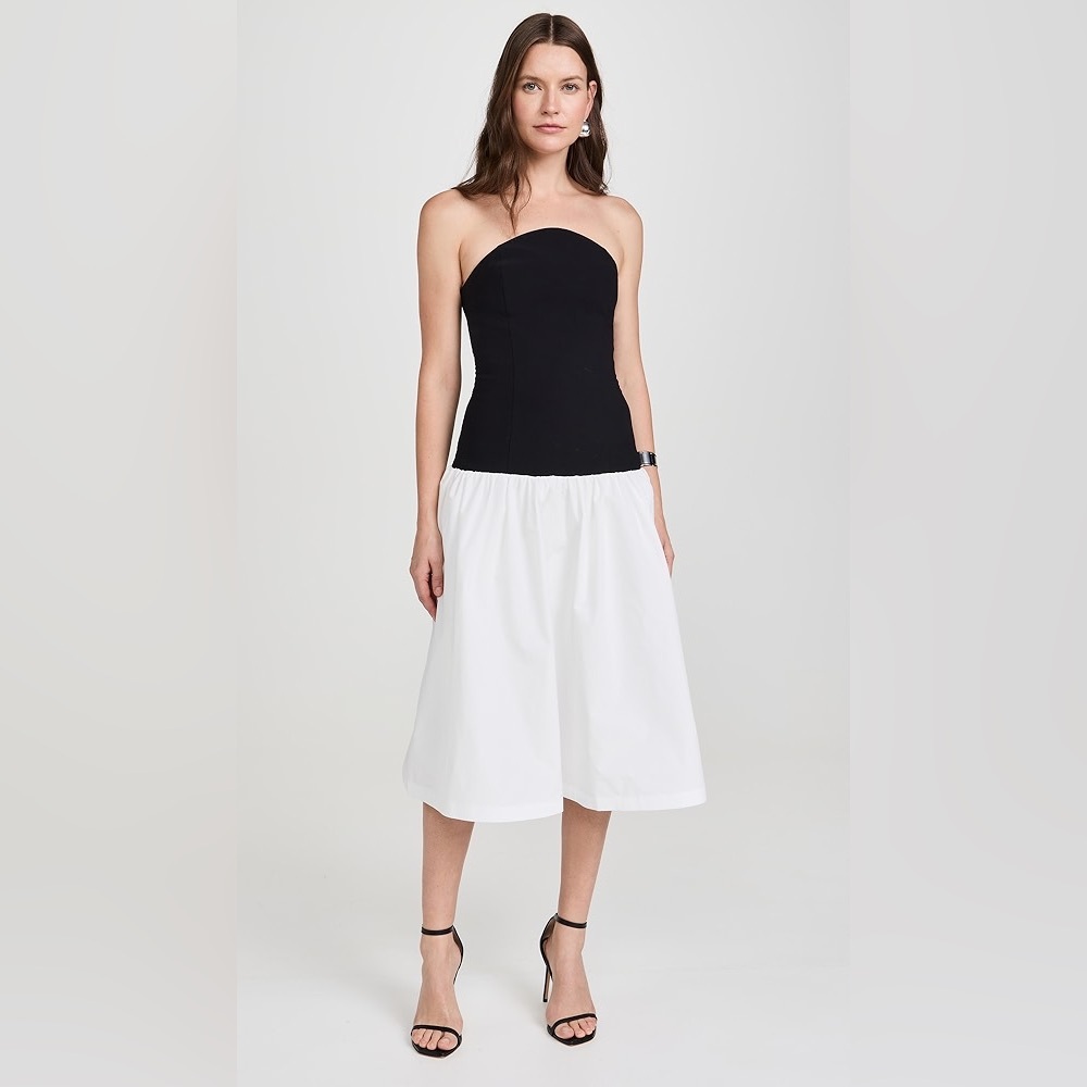 Amanda Uprichard Black and‎ White Strapless Valencia Dress sz XS